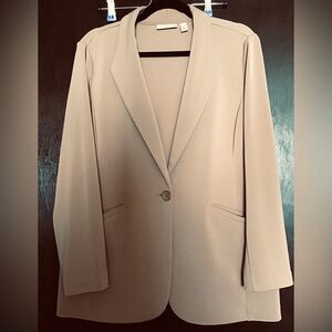 Susan Graver Single-Button Tan Blazer